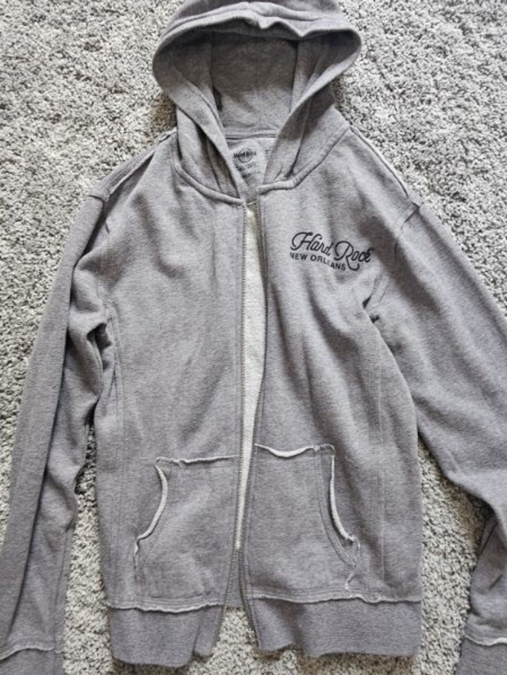 Hard Rock Cafe New Orleans Women's Gray Zip-Up Hoodie